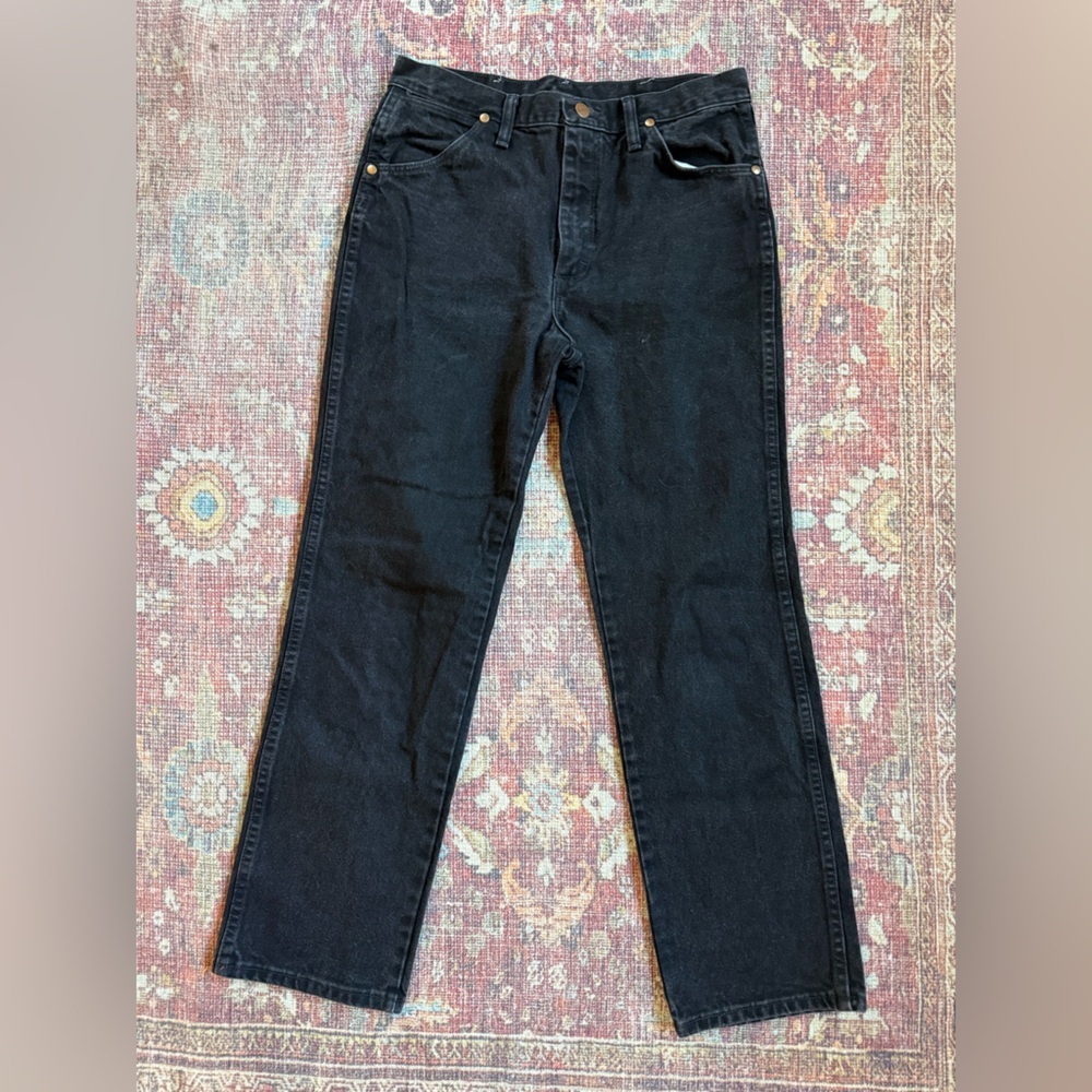 Wrangler Men’s Black Straight Cowboy Cut Slim Fit Jeans 31x30 100% Cotton 936WBK